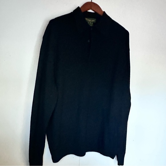 PRINCIPE Italian Merino Wool Fine Mens Sz XL /54 Sweater Shirt black - Picture 6 of 10